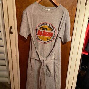 Zara Los Angeles Graphic T-Shirt Dress Gray